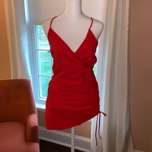 Red mini dress